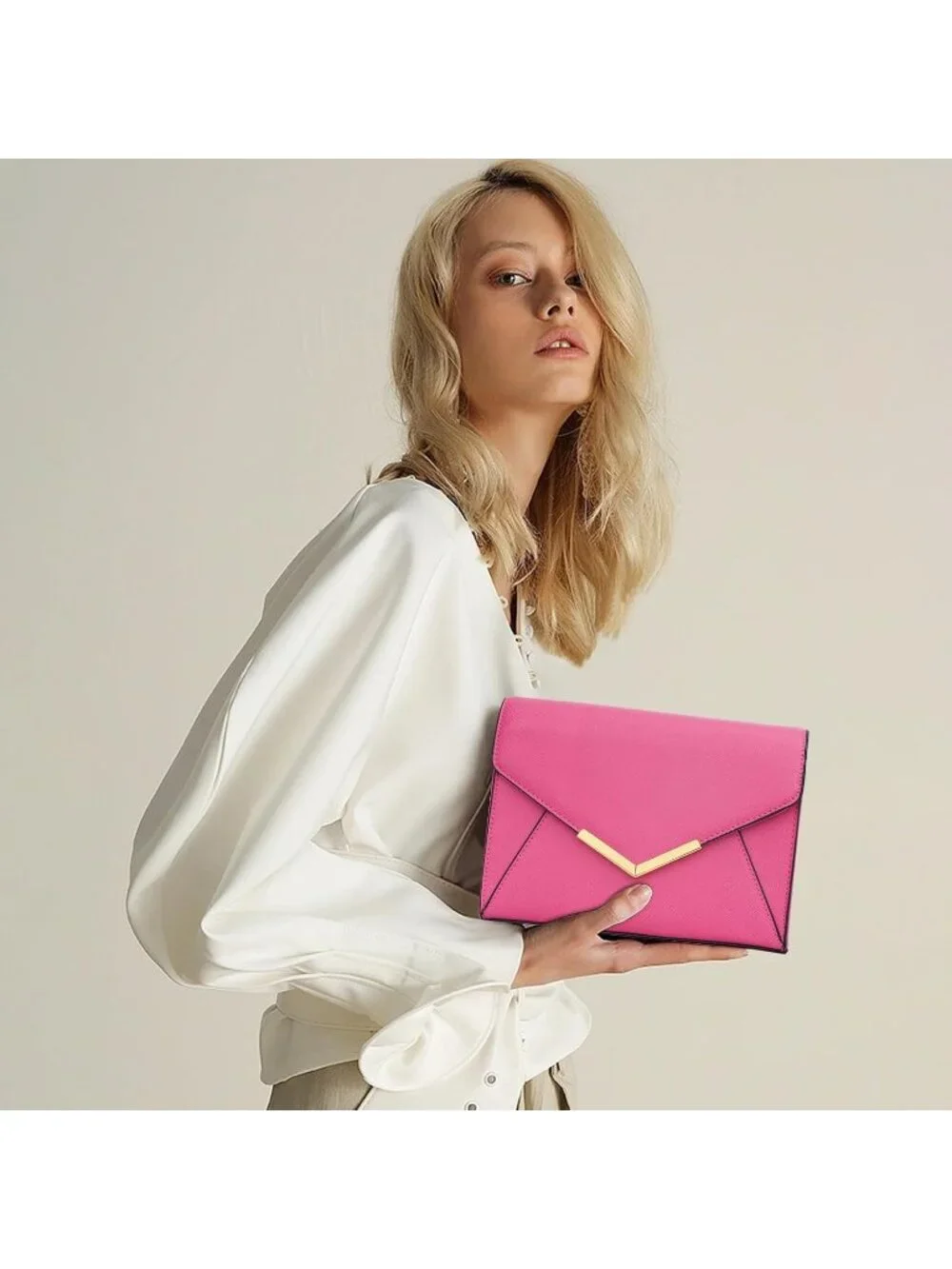 👜 Women's Rose Faux Leather Evening Handbag Party Wedding Prom Clutch Purses